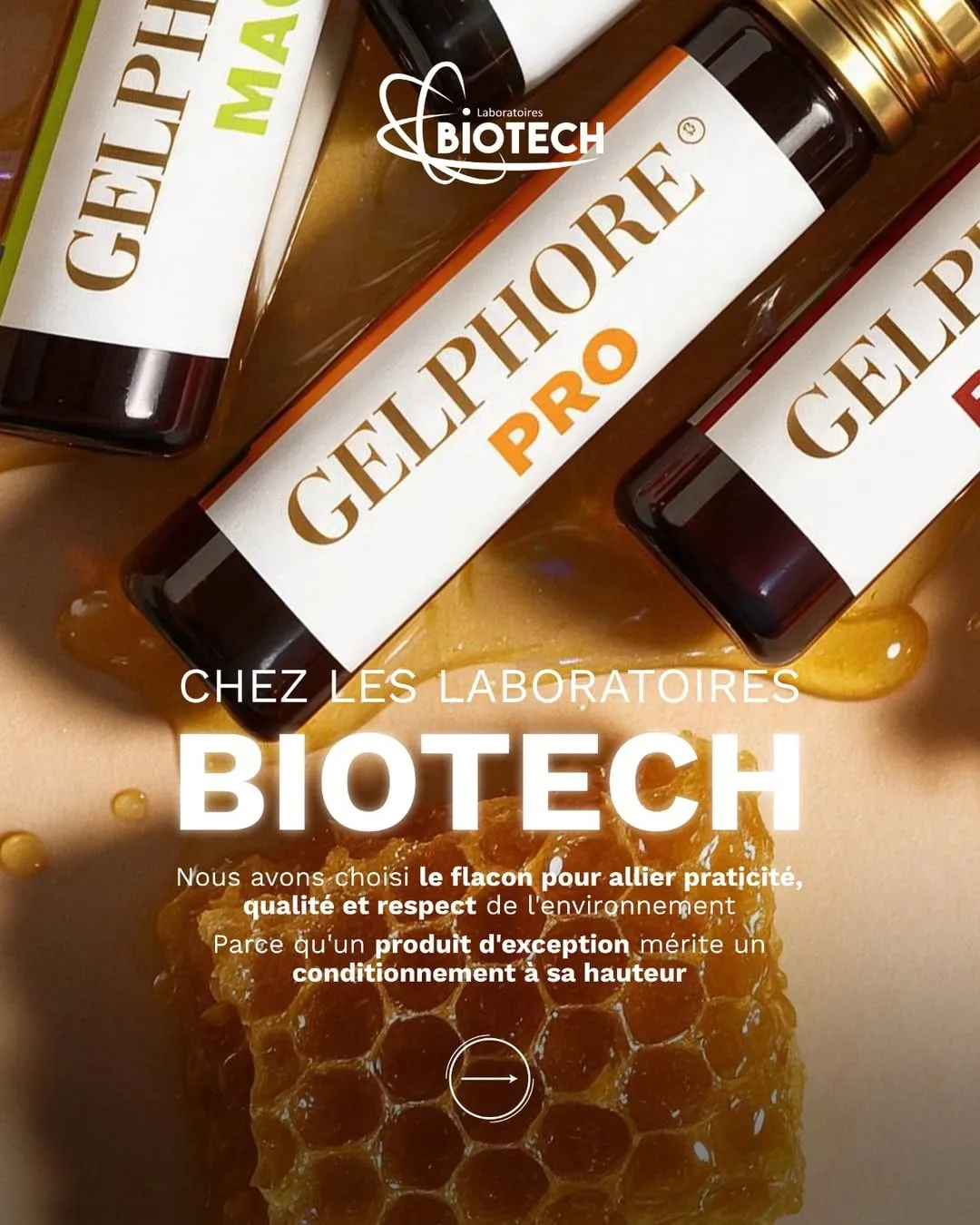 Social media posts for Laboratoires Biotech · Gelphore